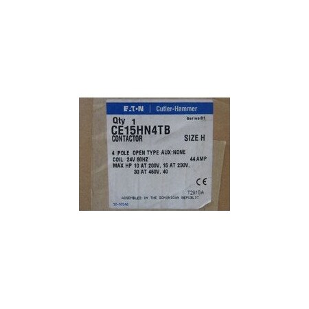 Eaton Other Contactors 4P 44A 24V 3Ph 40HP H Frame CE15HN4TB